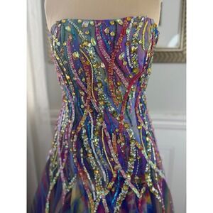 Jovani Limited Edition Y2K Strapless Beaded Prom Pageant Gown Size 4